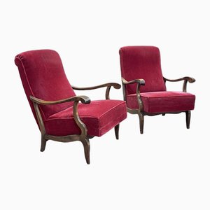 Set of Beech Bridge Armchairs, 1950s