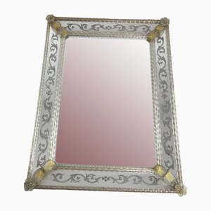 Mid-Century Venetian Wall Mirror in Murano Glass, 1960s