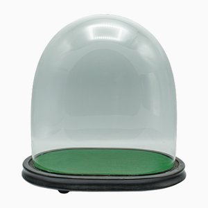 Antike englische Kuppeluhr aus Glas & Kiefernholz, 1860