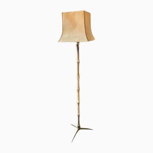 Moderne italienische Mid-Century Stehlampe aus Keramik & Messing, 1950er