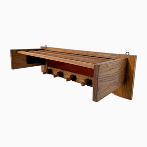 Art Deco Modernist Oak Coat Rack, 1920s