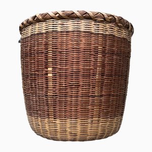Traditional Japanese Okimono Kago Bamboo Basket, 1940s