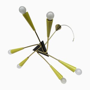 Sputnik Ceiling Light in Brass, 1950s