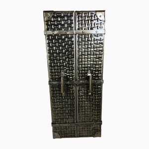 Vintage Bar Cabinet in Embossed Steel, 1980
