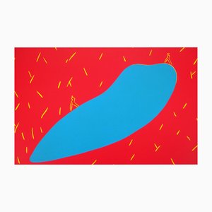 Aki Kuroda, Our Blue Planet, 1993, Linograbado original en color