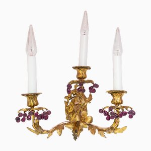 Large French Bronze Wall Light, 1890s