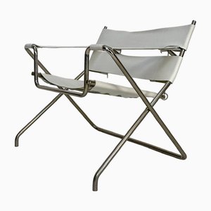 Fauteuil Pliant Bauhaus D4 en Cuir par Marcel Breuer pour Tecta, 1960s