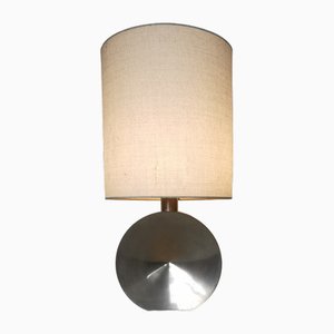 Lampada da tavolo vintage in acciaio con paralume in carta di riso, 1970
