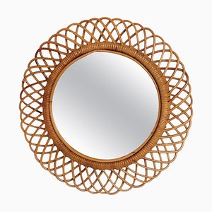 Rattan and Bamboo Wall Mirror by Franco Albini, 1960s