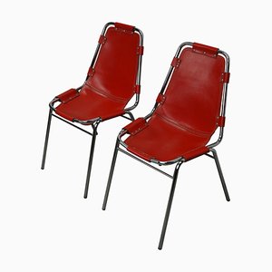 Set of Red Chairs by Charlotte Perriand for Les Arcs, 1960s