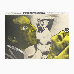 Moving Ateneum Theater Warsaw Poster by David Williams, 1980s