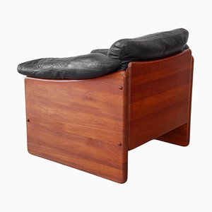 Set of Scandinavian Modern Brutalist Pine Lounge Chairs, 1970s