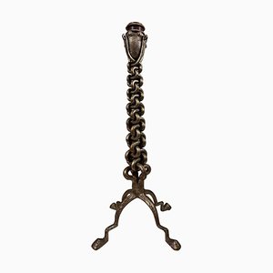 Brutalist Chain Link Wrought Iron Table Lamp, 1970