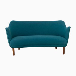 Danish Modern Sofa in Teal Blue, 1950s.