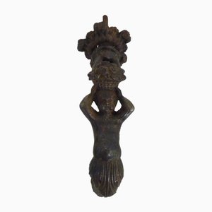 Cast Iron Cherub Angel Door Knocker, 1800s