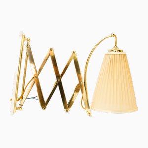 Verstellbare Wandlampe mit Stoffschirm, Wien, 1950er