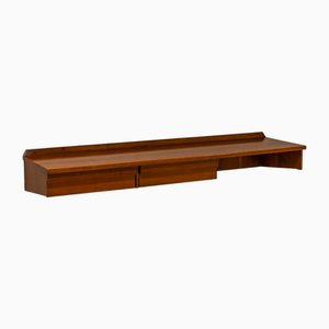 Consola o escritorio colgante de nogal, Italia, años 60