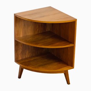 Vintage Walnut Corner Shelf, 1960s