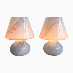 Lampes de Bureau Champignon Swirl en Verre de Murano de Maestri Muranesi, 1980s