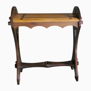 Arts and Crafts Oak Apprentice Piece Window Seat or Hall Bench, 1890s-1910s