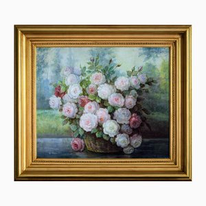 Giovanni Bonetti, Flowers, 2017, Olio su tela, Incorniciato