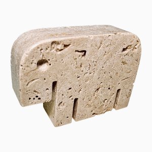 Italian Travertine Figure of an Elephant from Fratelli Mannell