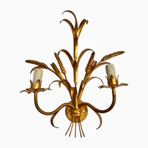 Vintage Wandleuchte aus Goldenem Eisen, 1960