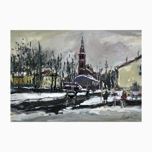 Magdalena Spasowicz, Landscape (New Town), Acrylic on Cardboard, 2006
