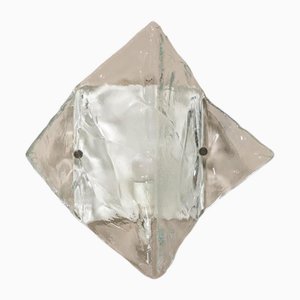 Lámpara de pared italiana vintage de cristal de Murano de Mazzega. 1970