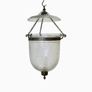 Hand Blown Diamond Cut Crystal Bell Jar Lantern
