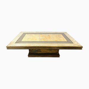 Mesa de centro vintage de latón de Rodolfo Dubarry, años 70