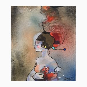 Torner De Semir, Feminine Figure, Mixed Media on Canvas, 1990s