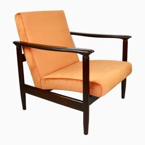 GFM-142 Sessel aus Orangefarbenem Samt von Edmund Homa, 1970er