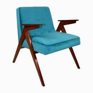 Petrol Green Bunny Armchair by Józef Chierowski, 1970s