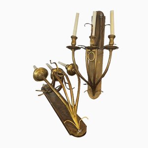 Brass Wall Light Sconces, Set of 2
