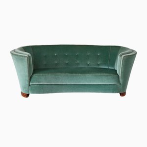Grand Canapé en Velours Vert, Danemark, 1940s