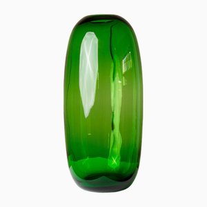 Vintage Oval Green Glass Vase Stockholm Series by Maria Vinka for Ikea