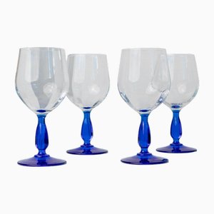 Bicchieri da vino vintage blu di MCM, Italia, anni '80, set di 4