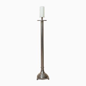Vintage Art Deco Candleholder in Chrome-Plated Brass, Italy, 1930s