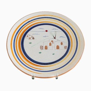 Vintage Wall Plate in Ceramic, Italy, 1980s