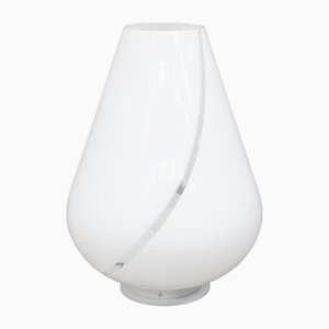 Table Lamp in White Murano Glass, 1970s