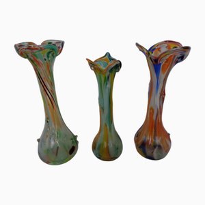 Large Murano Sommerso Glass Vases, 1960s, Set of 3