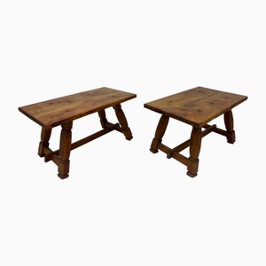 Italian Brutalist Hall Side Tables, 1950s, Set of 2