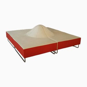 Canapé Central Modulable en Cuir par S. Santantonio pour Giovannetti Collezioni, Set de 4