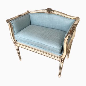Small French Reupholstered Windowseat, 1890s