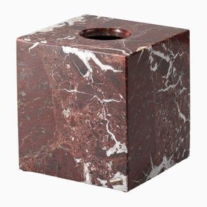 Rosso Lepanto Marble Square Tissue Box by Royal Bee Design
