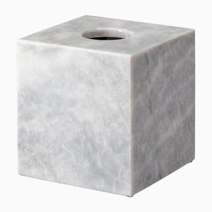 Shadow Grey Marble Square Tissue Box by Royal Bee Design