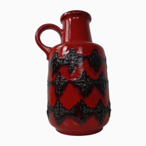 Große glasierte Pop Art Lava Keramikvase von Scheurich, 1970er