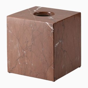Boîte à Mouchoirs Carrée en Marbre Marron Chocolat par Royal Bee Design