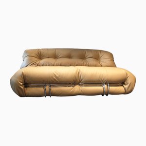 Leather Soriana Sofa by Afra and Tobio Scarpa for Cassina